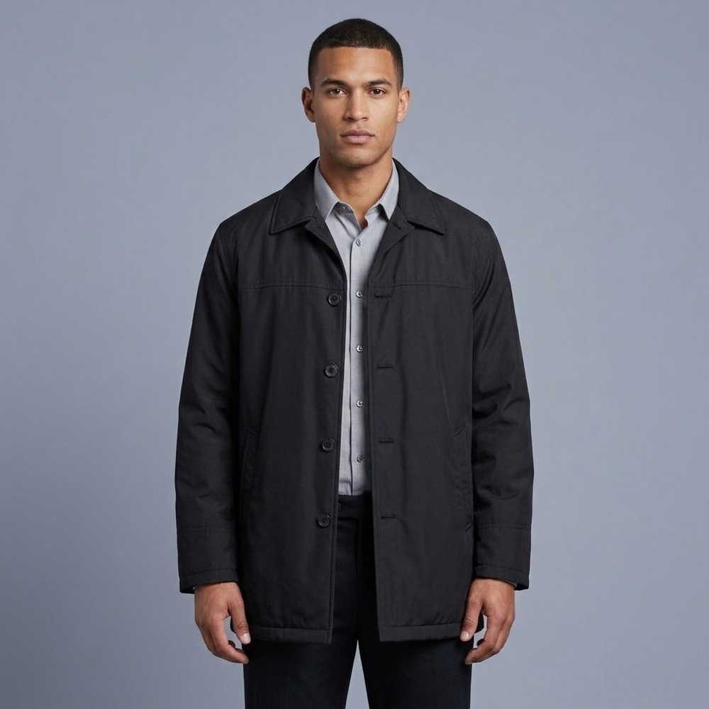 Marc New York Button Up Jacket Mens Medium Black Coat EUC